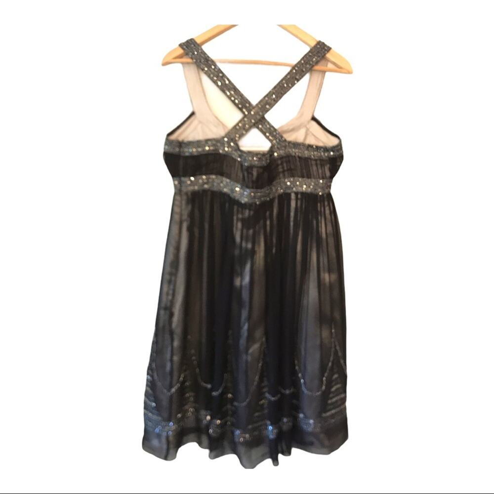 Adrianna Papell Silk Chiffon Beaded Evening Dress - Picture 4 of 9